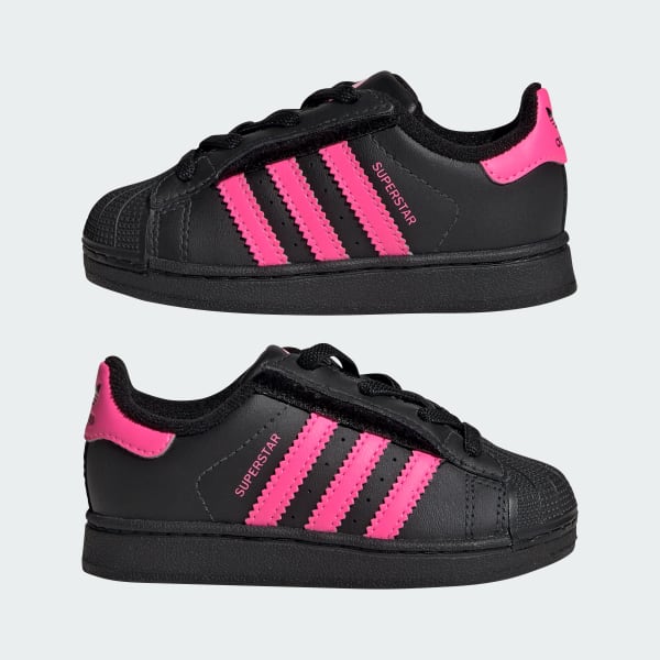 adidas Superstar II Comfort Closure Elastic Lace Shoes - Black
