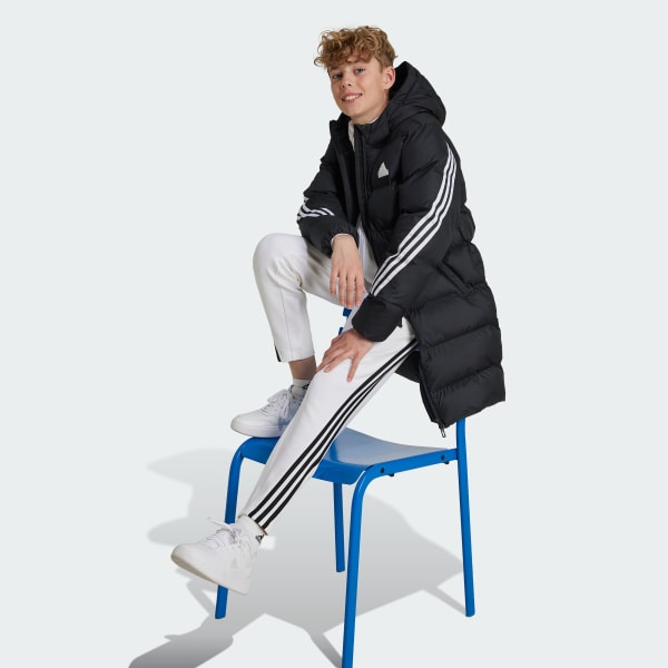 Blanco Chamarra con Gorro 3-Stripes Full-Zip