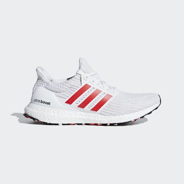 ultra boost red and white