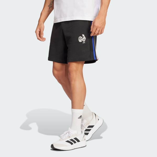 cerná Šortky France Essentials 3-Stripes French Terry