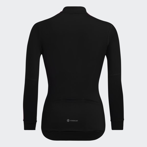 Azul Maillot de Ciclismo Manga Larga Letras