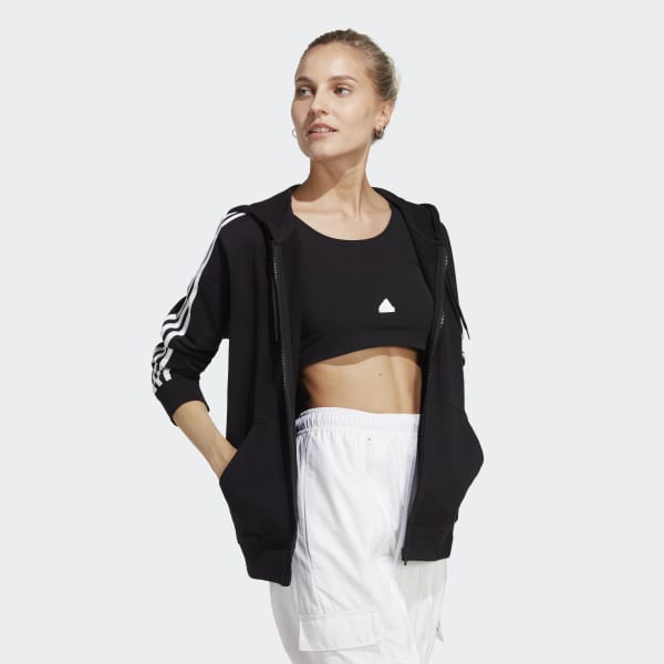 adidas Essentials 3 Stripes French Terry Regular Full Zip Hoodie Black adidas Thailand