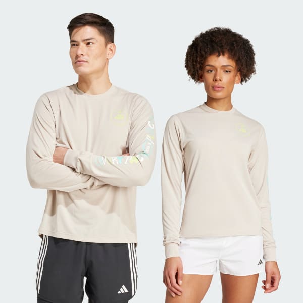 Beige Maglia Own the Run adidas Runners Long Sleeve (Neutral)