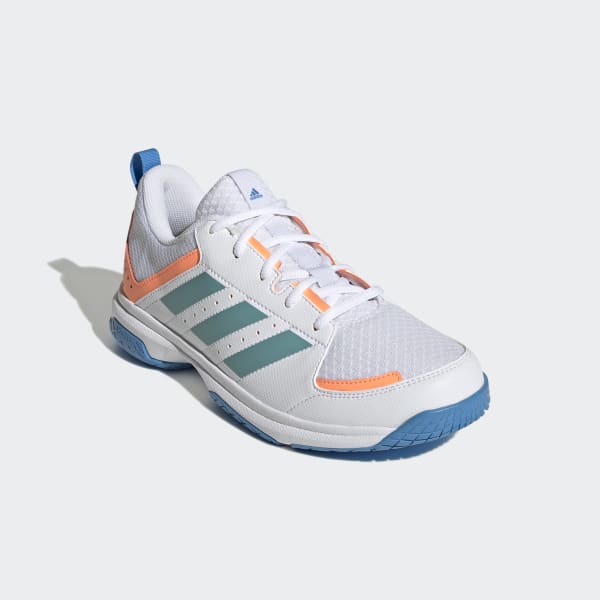 Adidas ligra white indoor court shoes clearance