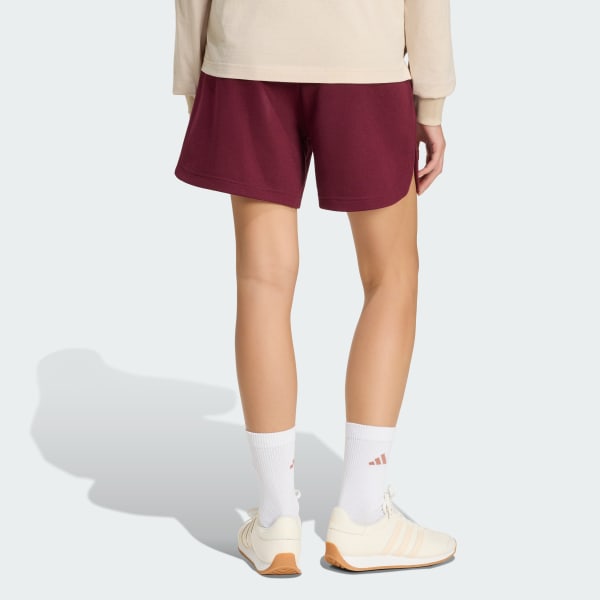 Granate Shorts Studio 3 Franjas Holgados de Tela Fleece