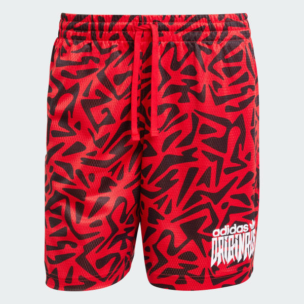 Red Allover Print Shorts
