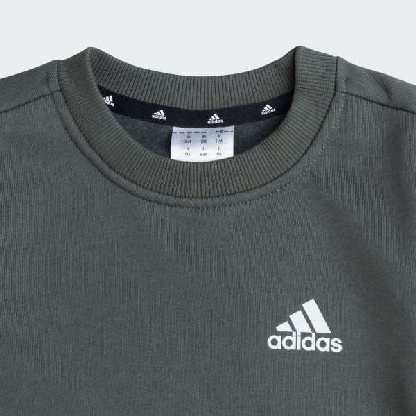 Grey 3 Stripes Crewneck Full Sleeve Sweatshirt