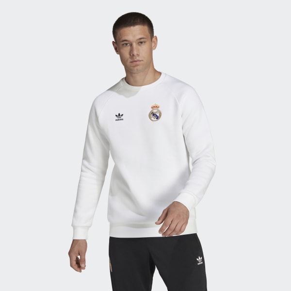 Deformación rociar fósil Sudadera cuello redondo Essentials Trefoil Real Madrid - Blanco adidas |  adidas España