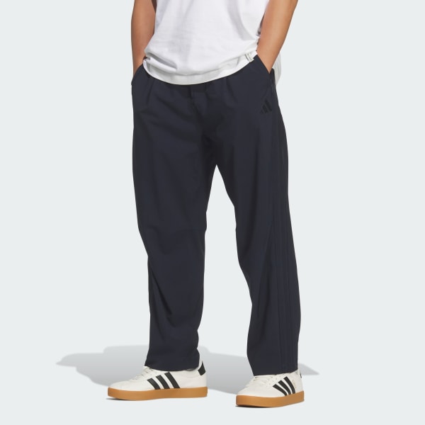 ブルー 軽パン ストレッチコミュータールーズテーパードパンツ