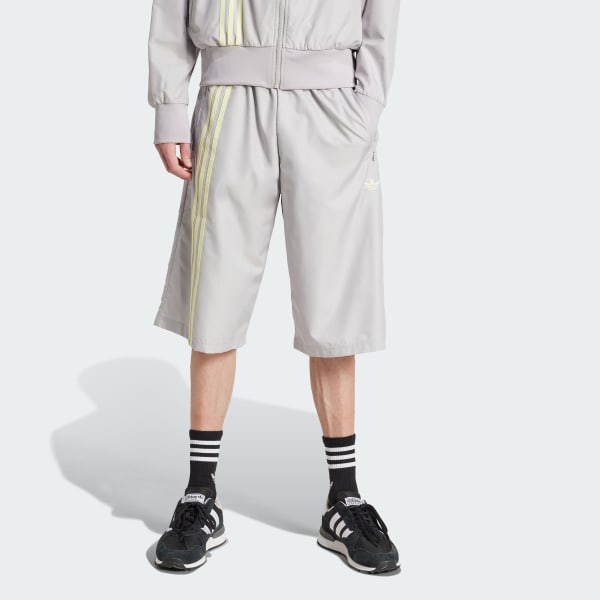 Grey Fashion Front Stripes Firebird Shorts
