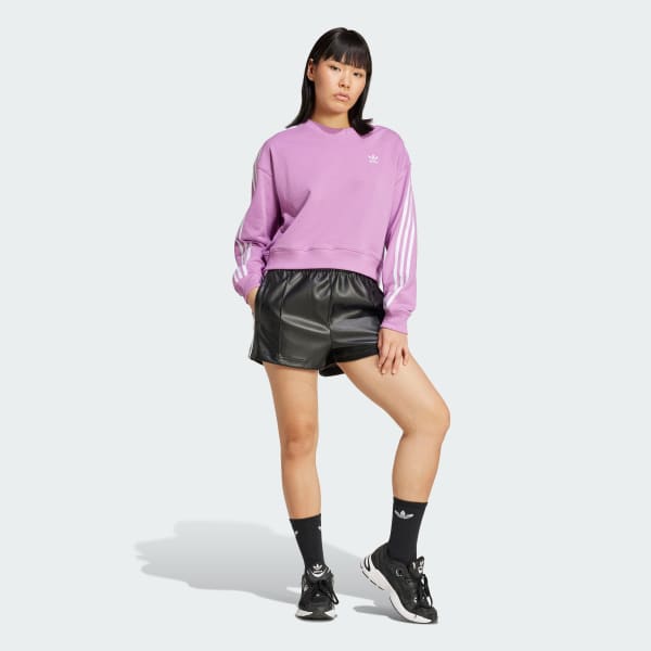 Morado Buzo 3 Rayas de Cuello Redondo