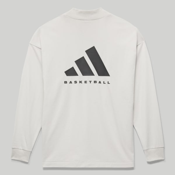 Grey adidas Basketball Long Sleeve Tee