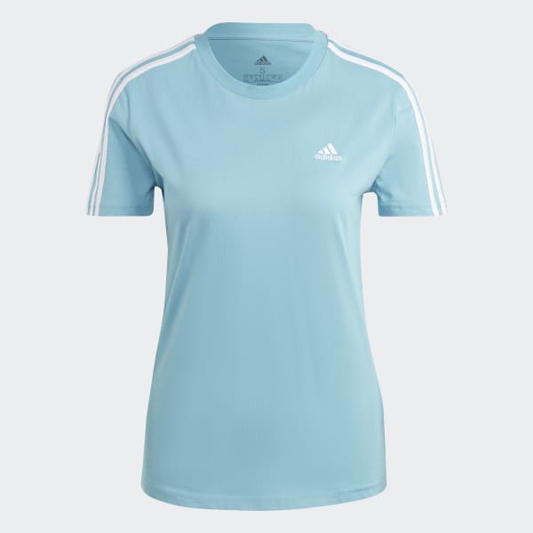 สีน้ำเงิน เสื้อยืด Essentials Slim 3-Stripes
