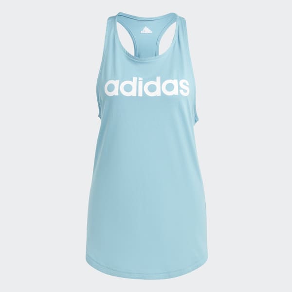 Blue Essentials Loose Logo Tank Top