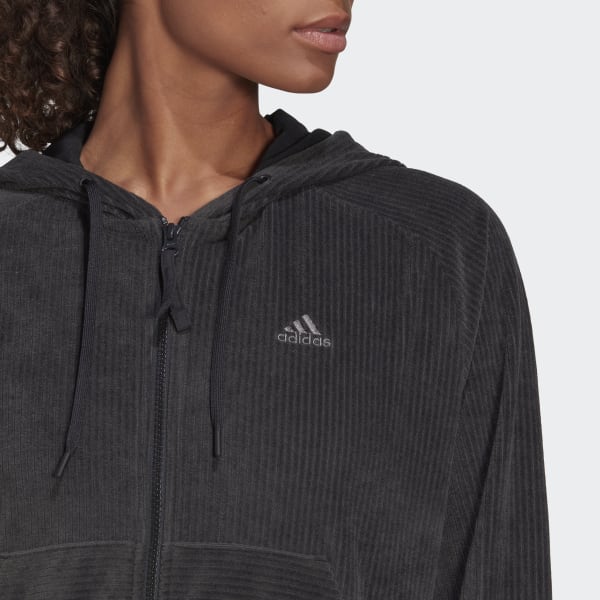 Svart Hyperglam Velour Hoodie DKE09