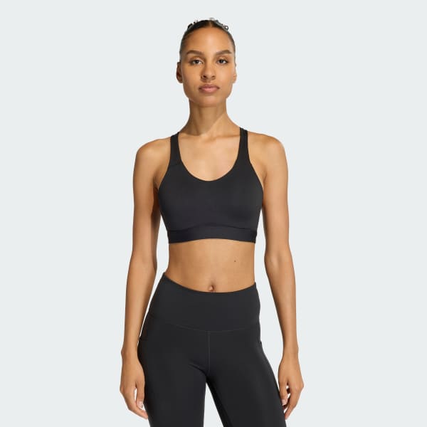 Negro Top Deportivo Optime Essentials Workout de SOPORTE ALTO