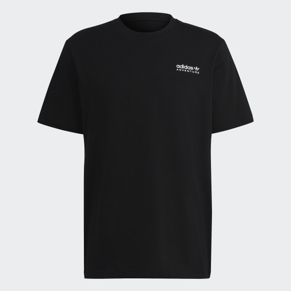 Schwarz adidas Adventure Mountain Back T-Shirt QD373