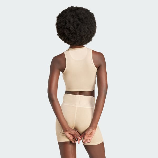 Beige Essentials+ Crop Tanktop