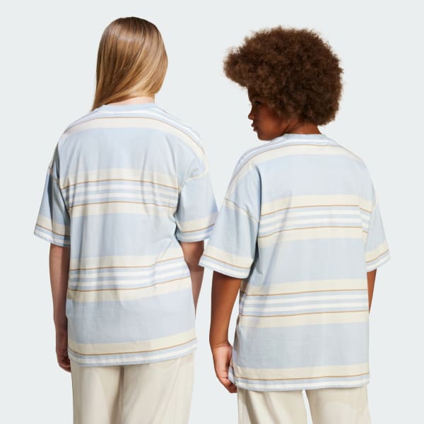 สีน้ำเงิน เสื้อยืดทรงโอเวอร์ไซส์สำหรับเด็ก