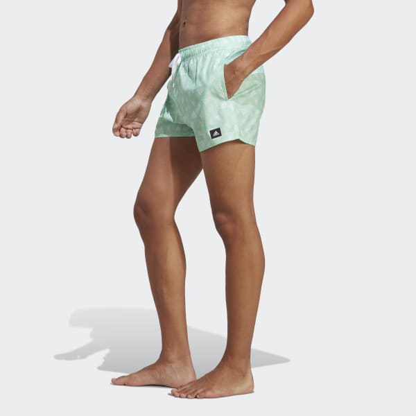 adidas Logo Print CLX Shorts Swim - adidas Men\'s Green Swim US | 