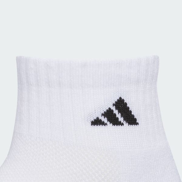 White Athletic Cushioned 6-Pack Quarter Socks Kids