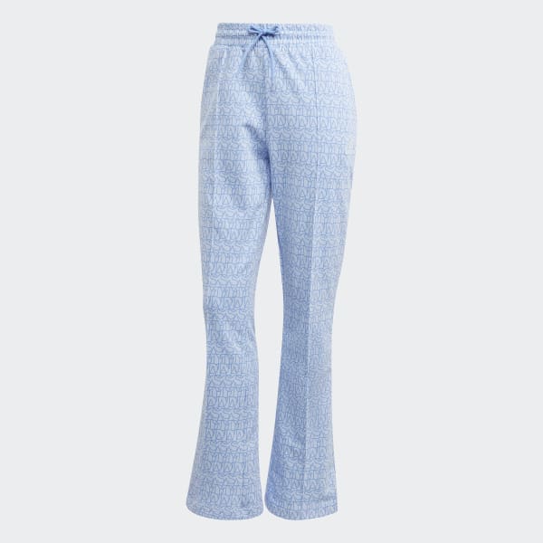 Azul Pantalón Acampanado Estampado Pretina Alta