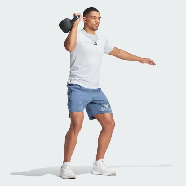 Azul Camiseta Workout Logo
