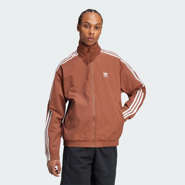 adidas Adicolor Woven Firebird Track Top - Brown | Free