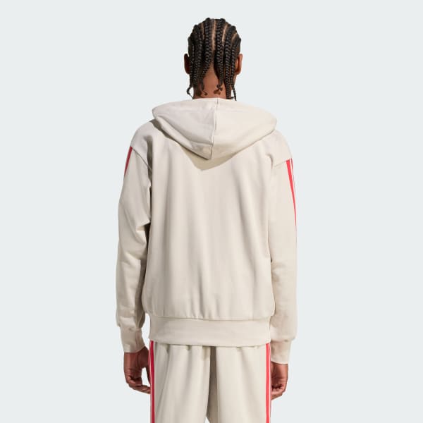 Beige Buzo con Capucha Essentials 3 Rayas Felpa Francesa