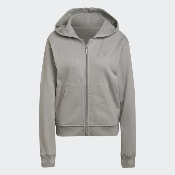 Grey adidas zip hoodie shop