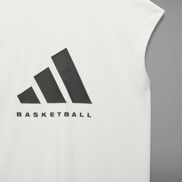 adidas Basketball Sleeveless Tee - White