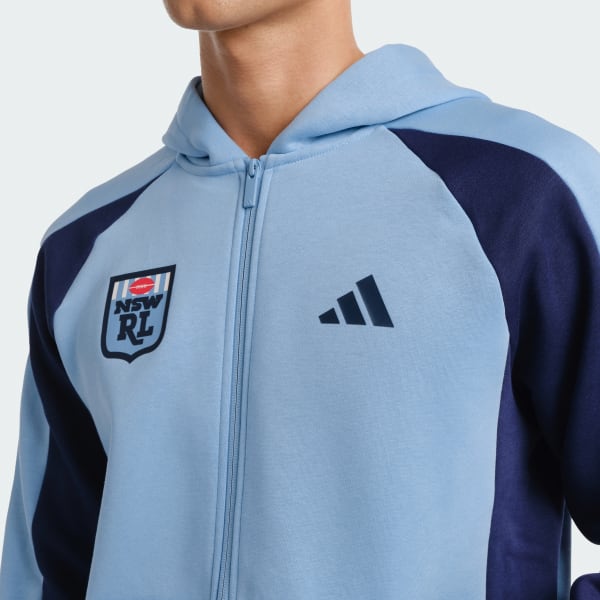 Blue New South Wales Colourblock Full Zip Hoodie - Mens