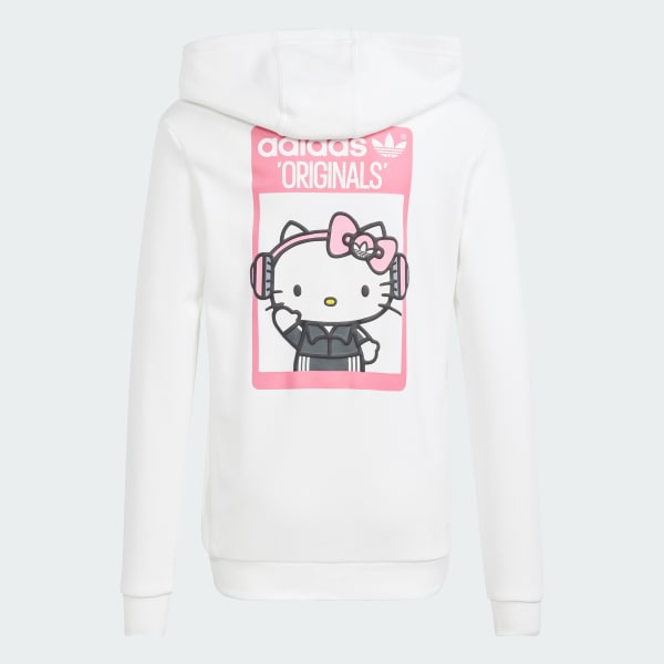 Blanco Sudadera con Gorro adidas Originals x Hello Kitty