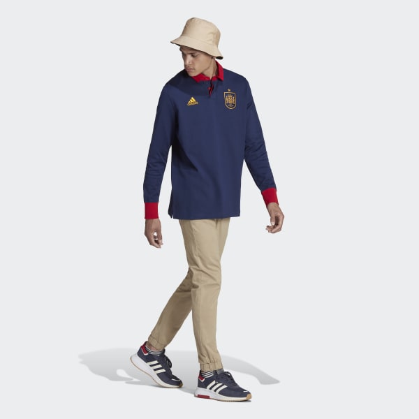 modrá Spain Lifestyler Long Sleeve Polo Shirt KFT25