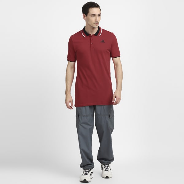Red ESSENTIALS CORE POLO TEE