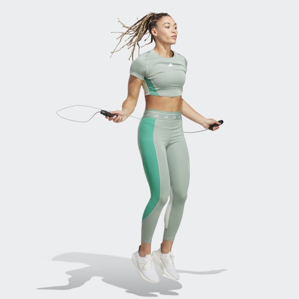adidas Training adidas - | | Crop Training US Women\'s Colorblock Green Top