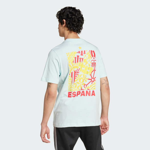 Turquoise Spain Football Fan Graphic T-Shirt