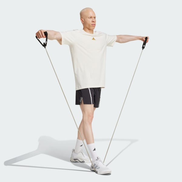 White Training Yoga Body Mind Stretch Graphic Tee