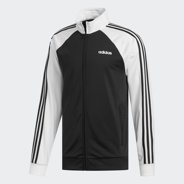 adidas black jacket with white stripes