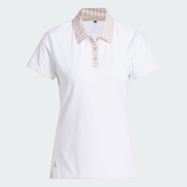 White Ultimate365 Gingham Short Sleeve Polo Shirt