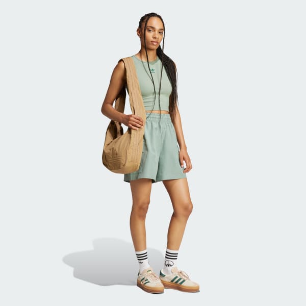 Verde Shorts Cargo Essentials Tejidos Pretina Alta
