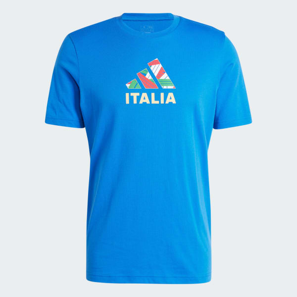 สีน้ำเงิน เสื้อยืดพิมพ์ลายสำหรับแฟนบอล Italy