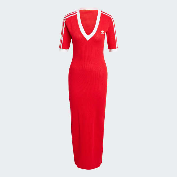 Red adidas t shirt dress best sale