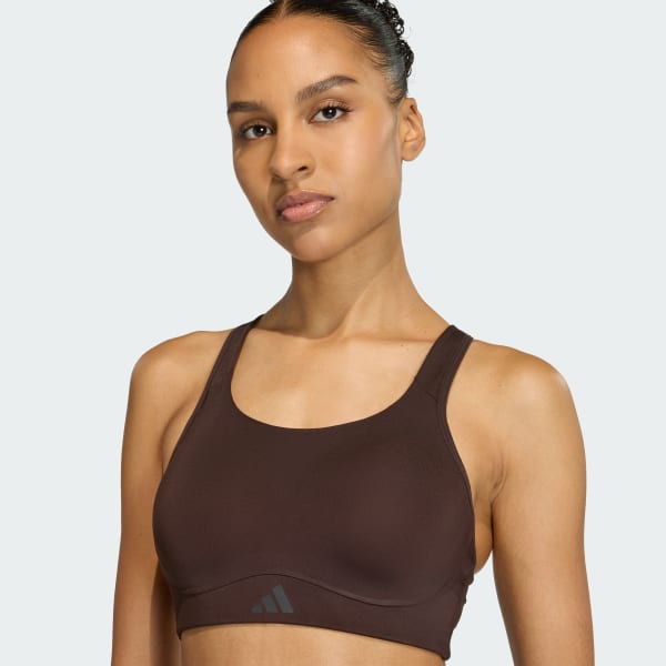 adidas Optime Workout High Support Bra - Brown | Free Shipping
