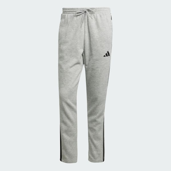 gris Pantalon droit molleton 3 bandes Essentials