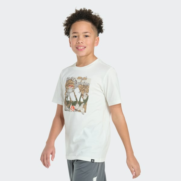 White Short Sleeve Jungle Box Logo Tee

