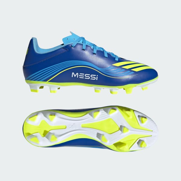adidas F50 Messi Club Firm/Multi-Ground Cleats - Blue | Free