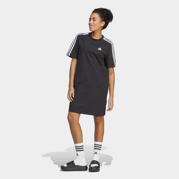 Schildknaap Wordt erger Kansen adidas Essentials 3-Stripes Single Jersey Boyfriend Tee Dress - Black |  Women's Lifestyle | adidas US