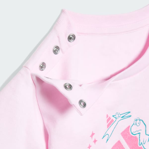 Rosa T-shirt Grafica Adiraptor Bambino