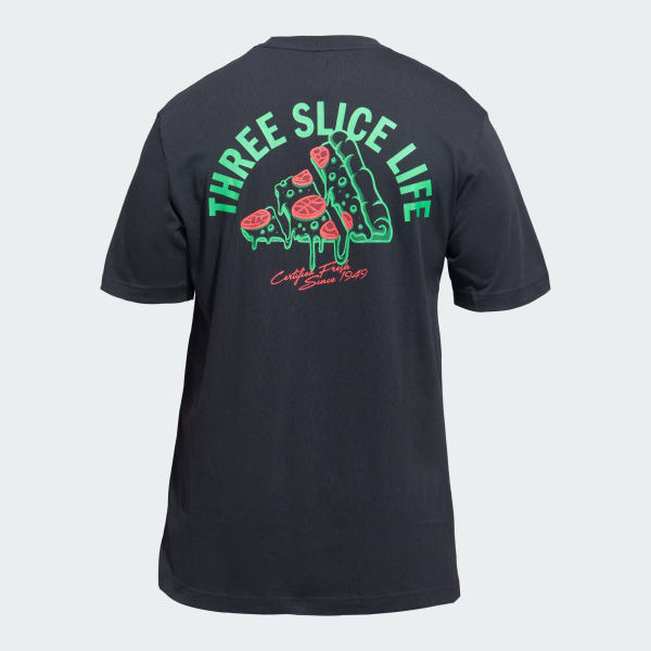 Black Three Slice Life Pizza Tee